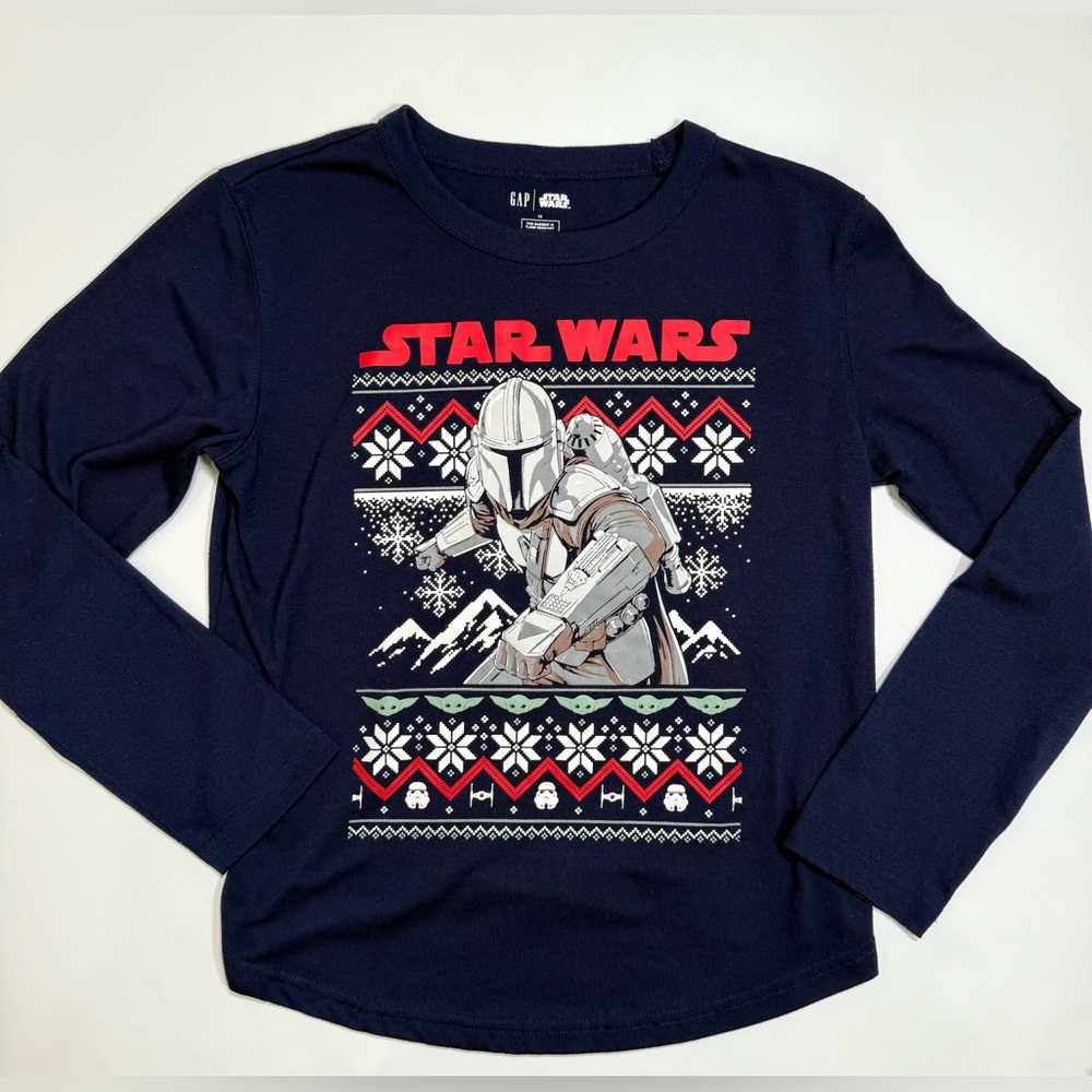 Gap Kids Star Wars Mandalorian Holiday Christmas Top Size 12